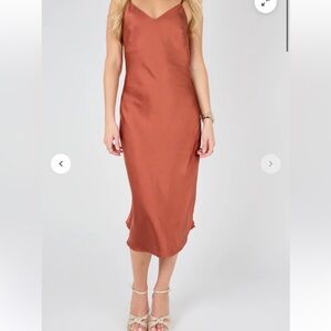 Orange midi dress